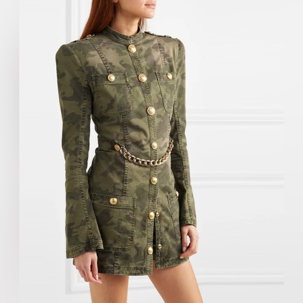 BALMAIN Camouflage Dress